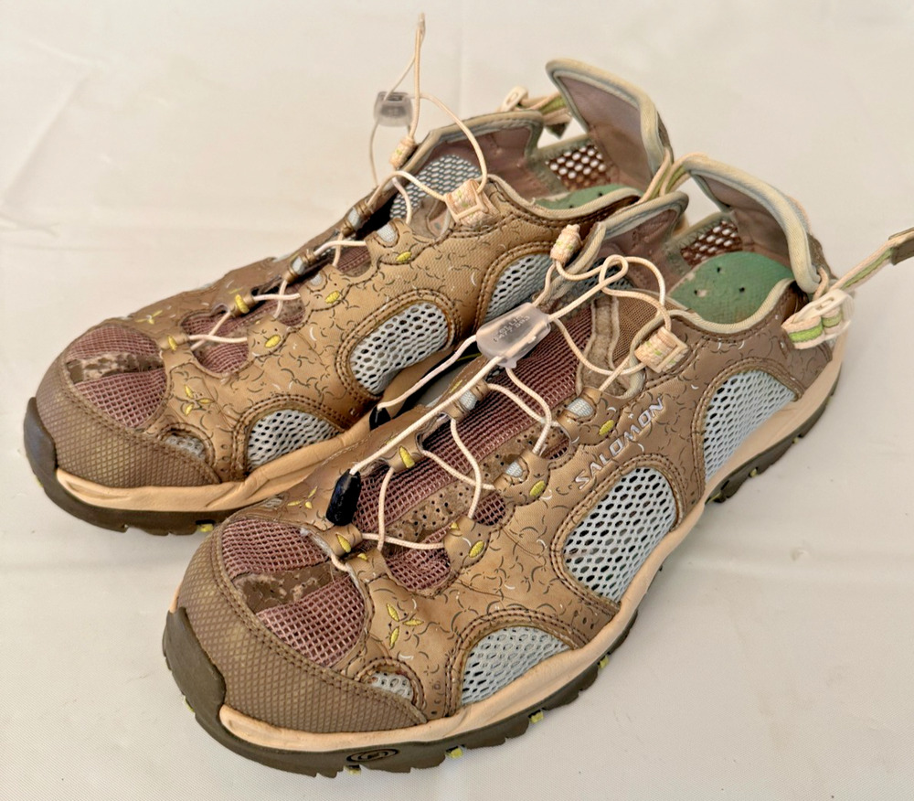 Salomon Techamphibian 3 Women's US 10 Water Hiking Shoes Gray Quicklace Trail